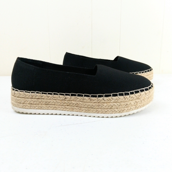 Gianni Bini Shoes - Gianni Bini Black Espadrille Platform Slip-On Shoes Size 7.5